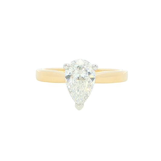 Pear Shaped Diamond Solitaire Ring - 1.20cts