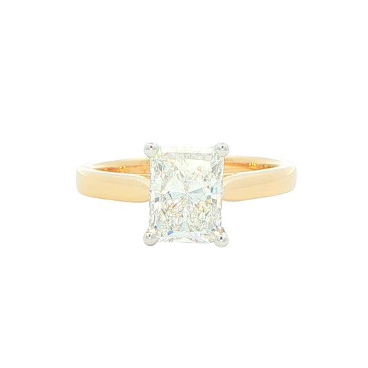 Radiant Cut Diamond Solitaire Ring - 1.51cts