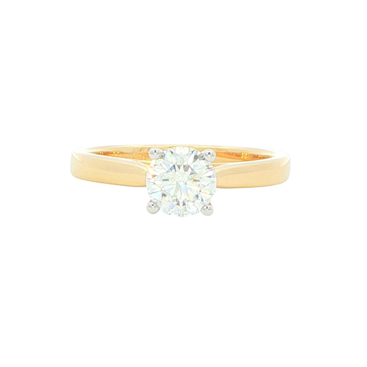 Round Brilliant cut diamond solitaire ring - 0.71cts