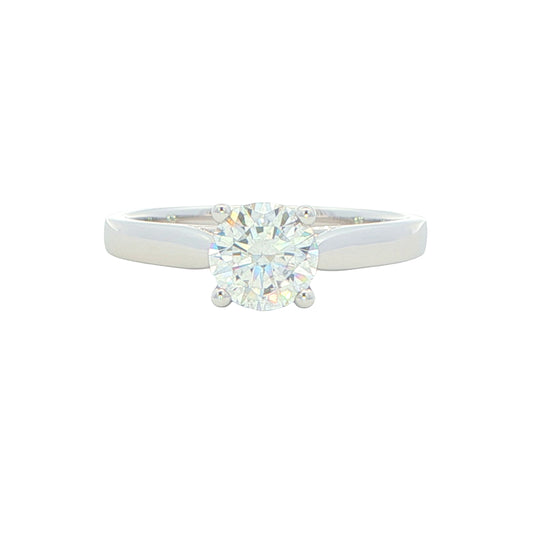 Round brilliant cut diamond solitaire ring - 0.80cts