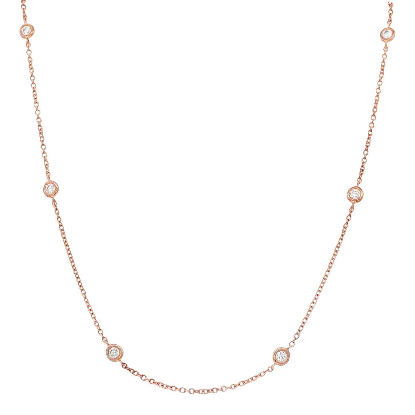 Rose Gold "Yard Of Diamonds" Style Necklet