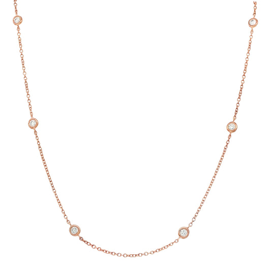 Rose Gold "Yard Of Diamonds" Style Necklet