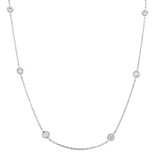White Gold "Yard Of Diamonds" Style Necklet - 1.00cts