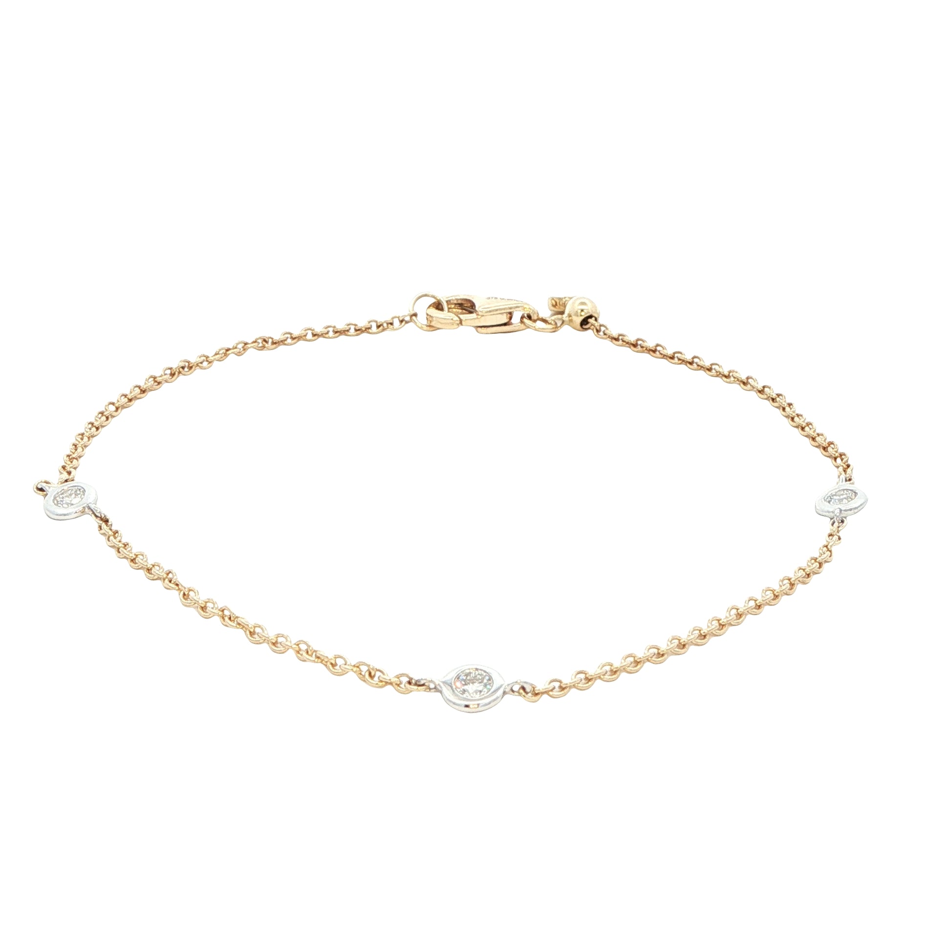 Yellow and white gold "Yard of diamond" style bracelet Gardiner Brothers