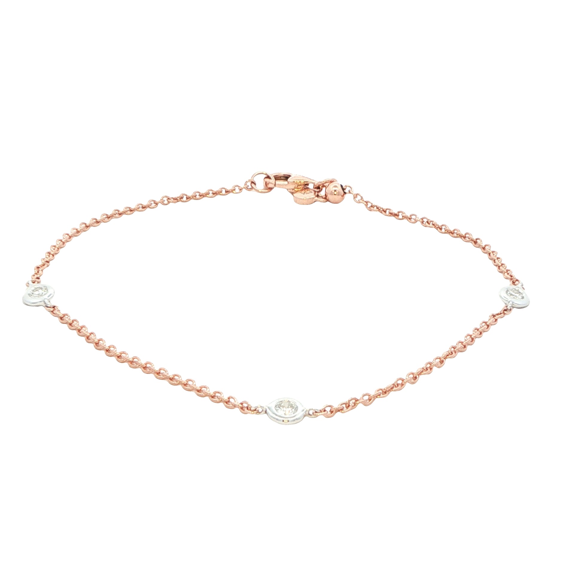 Rose and white gold "yard of diamond" bracelet Gardiner Brothers