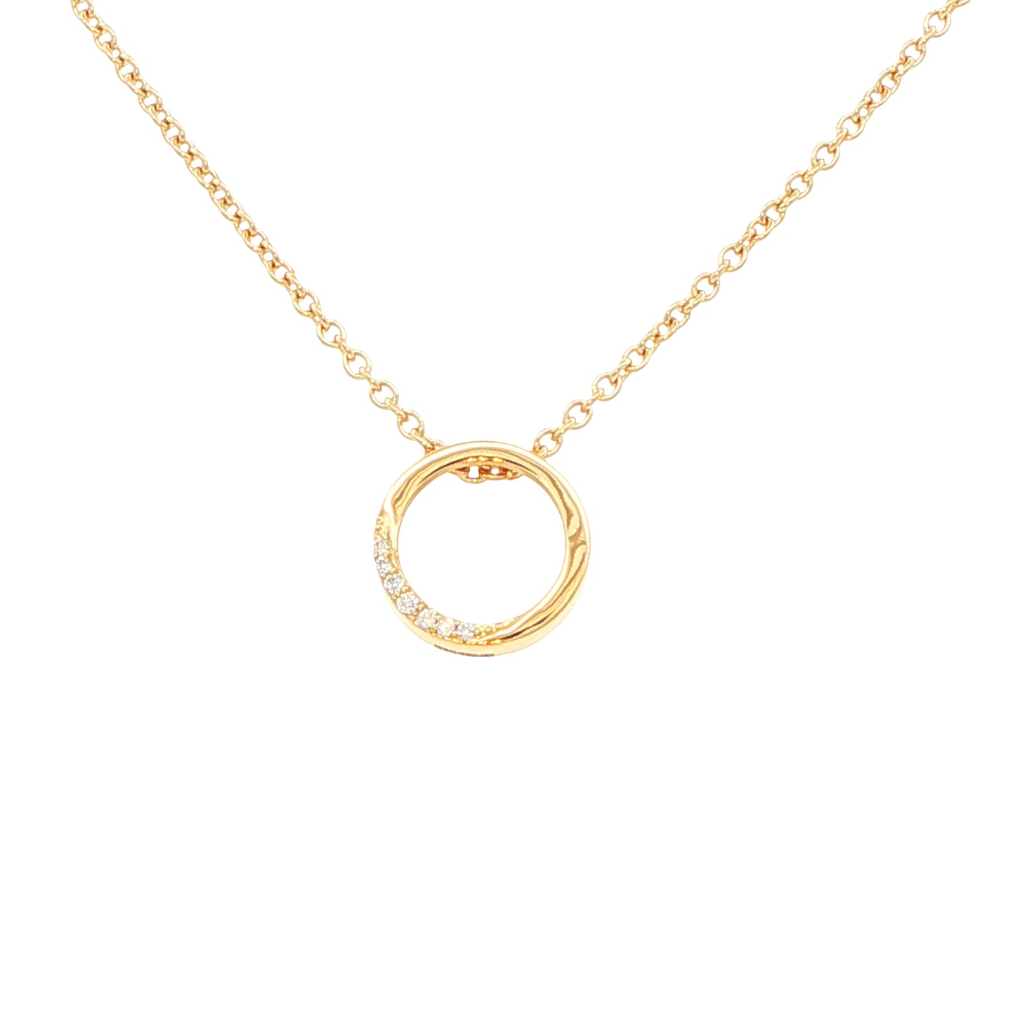 Yellow Gold Diamond Accent Circle Pendant Gardiner Brothers