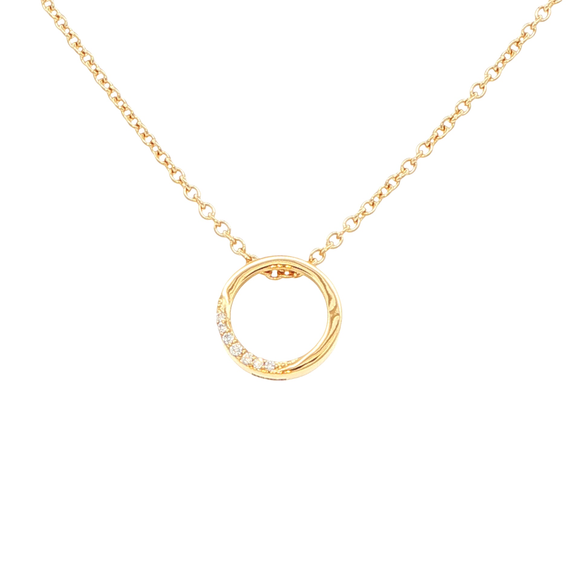 Yellow Gold Diamond Accent Circle Pendant Gardiner Brothers