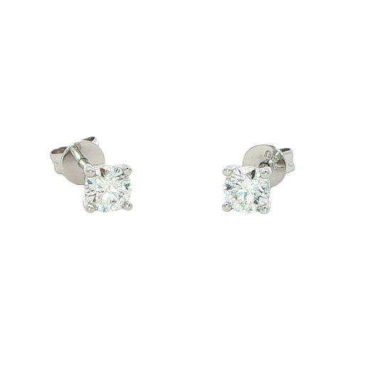 Round Brilliant Cut Diamond Solitaire Earrings - 0.60cts Gardiner Brothers