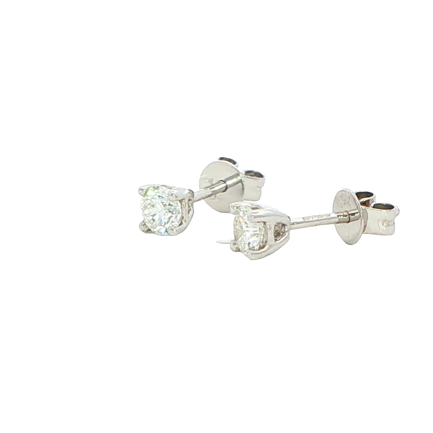 Round Brilliant Cut Diamond Solitaire Earrings - 0.50cts Gardiner Brothers