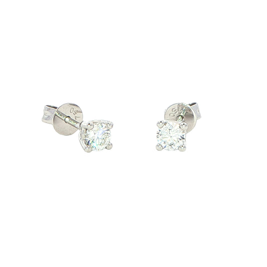 Round Brilliant Cut Diamond Solitaire Earrings - 0.40cts Gardiner Brothers