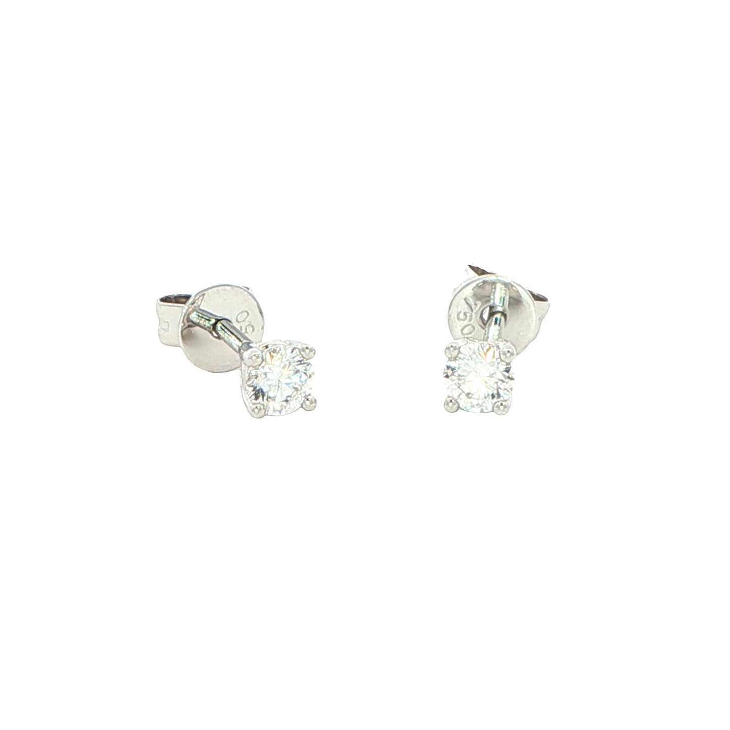 Round Brilliants Cut Diamond Solitaire Earrings - 0.30cts Gardiner Brothers