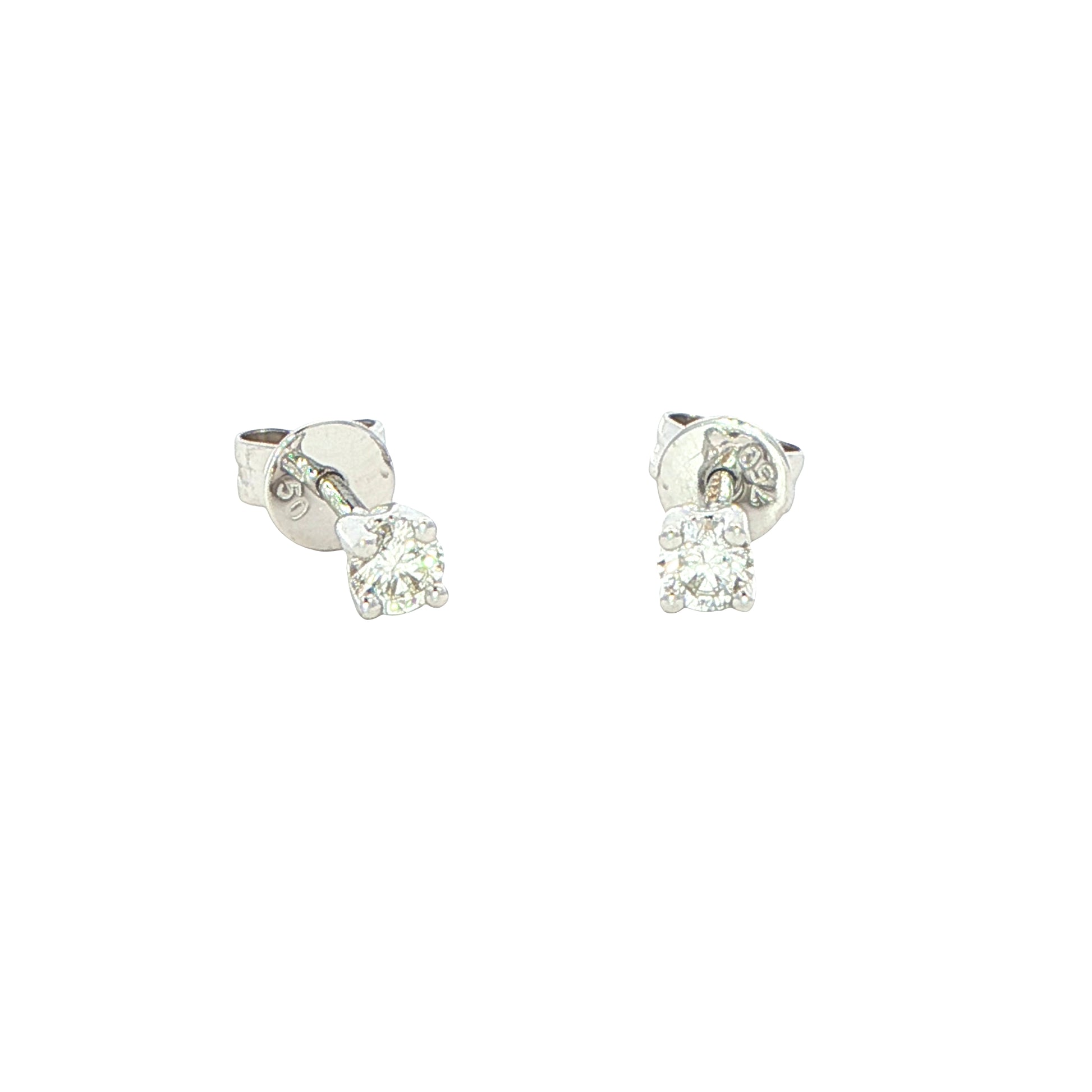 Round Brilliant Cut Diamond Solitaire Earrings - 0.20cts Gardiner Brothers