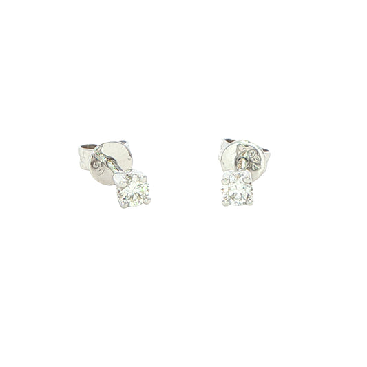 Round Brilliant Cut Diamond Solitaire Earrings - 0.20cts