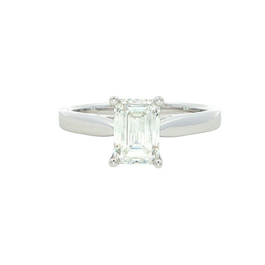 Emerald Cut Diamond Solitaire Ring - 1.21cts