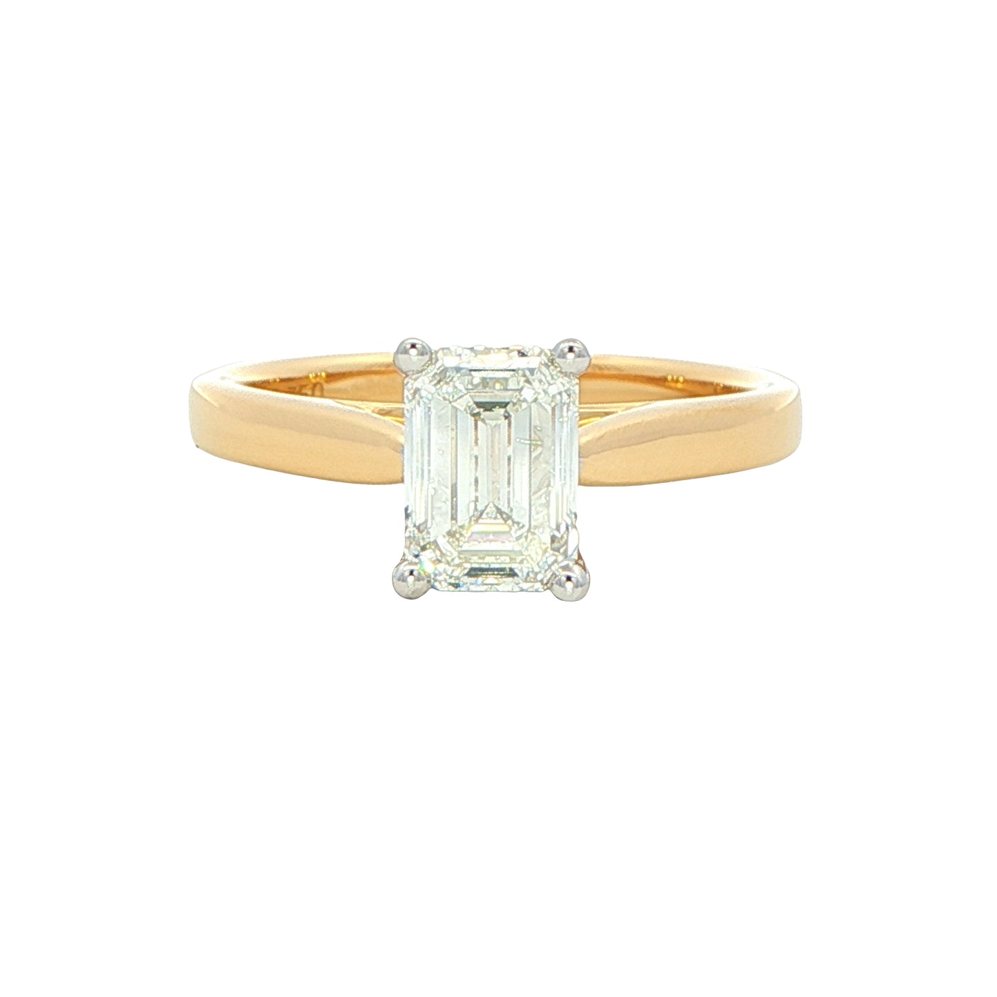 Emerald cut diamond solitaire ring - 1.20cts