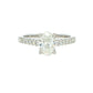 Oval Shaped Diamond Solitaire With Diamond Set Shoulders - 1.25cts