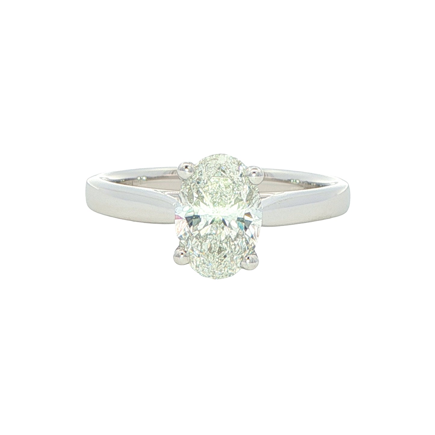 Oval shaped diamond solitaire ring - 1.20cts