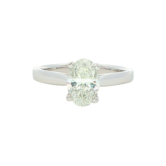 Oval shaped diamond solitaire ring - 1.20cts