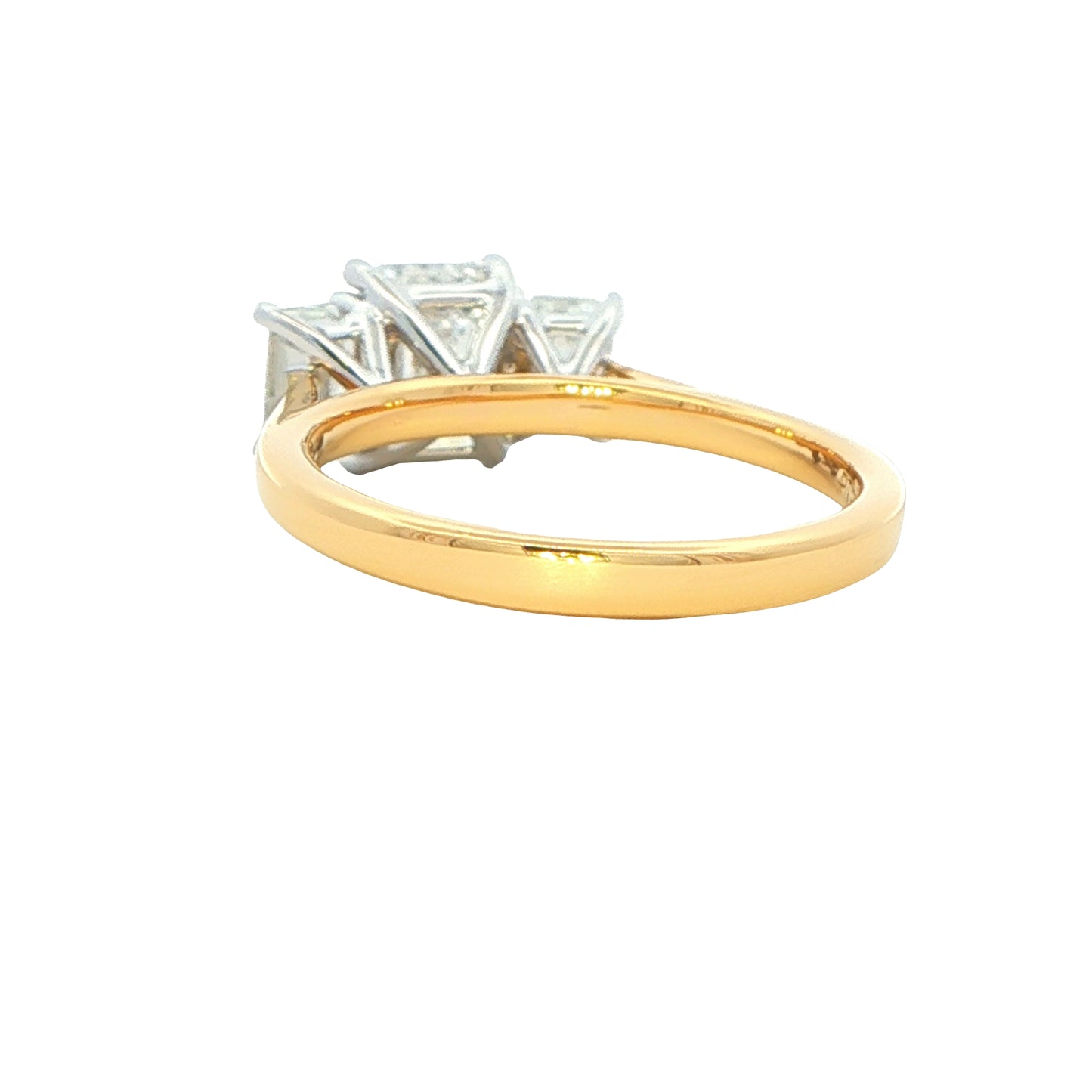 Emerald cut diamond 3 stone ring - 2.03cts