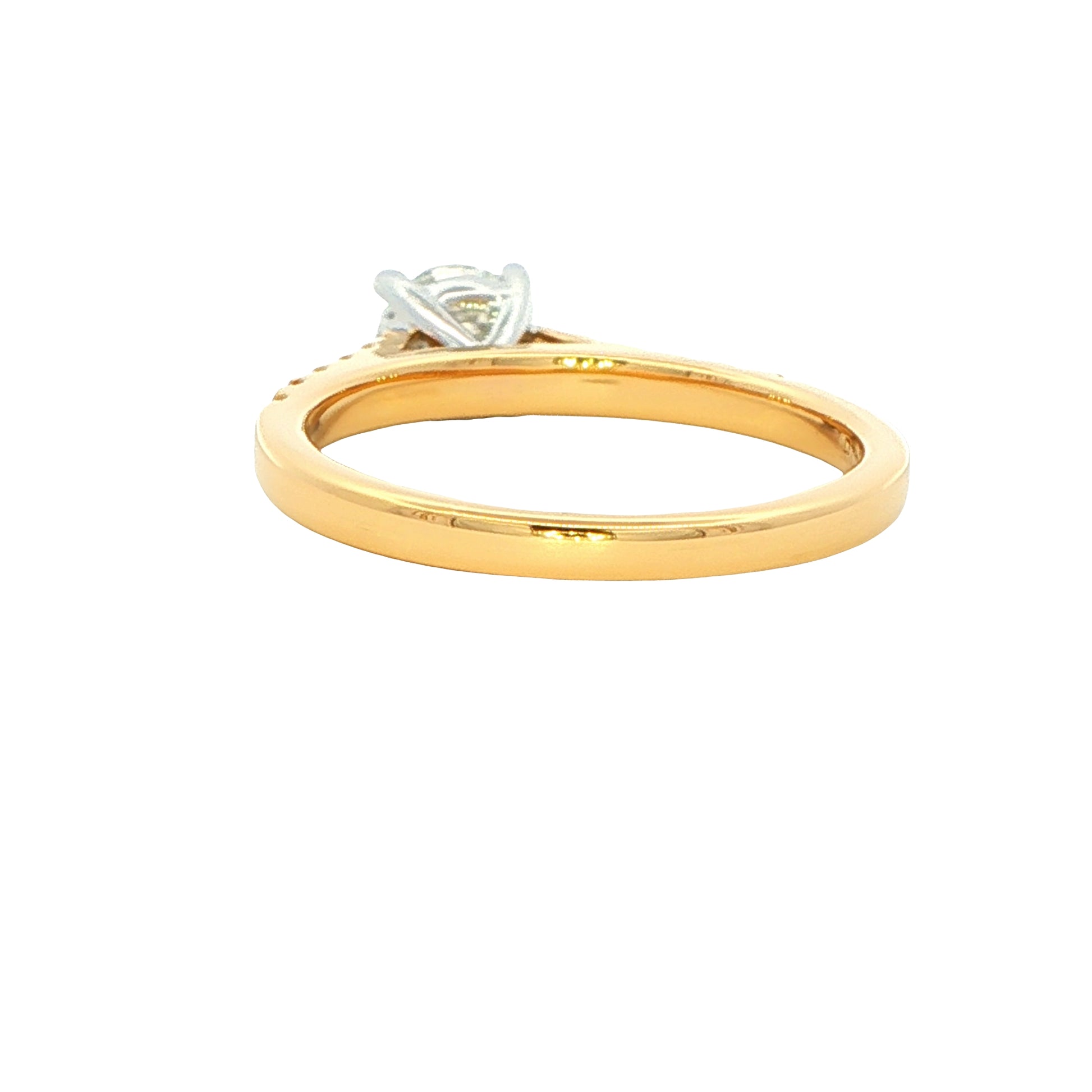 Round brilliant cut diamond solitaire ring with diamond set shoulders - 0.95cts Gardiner Brothers