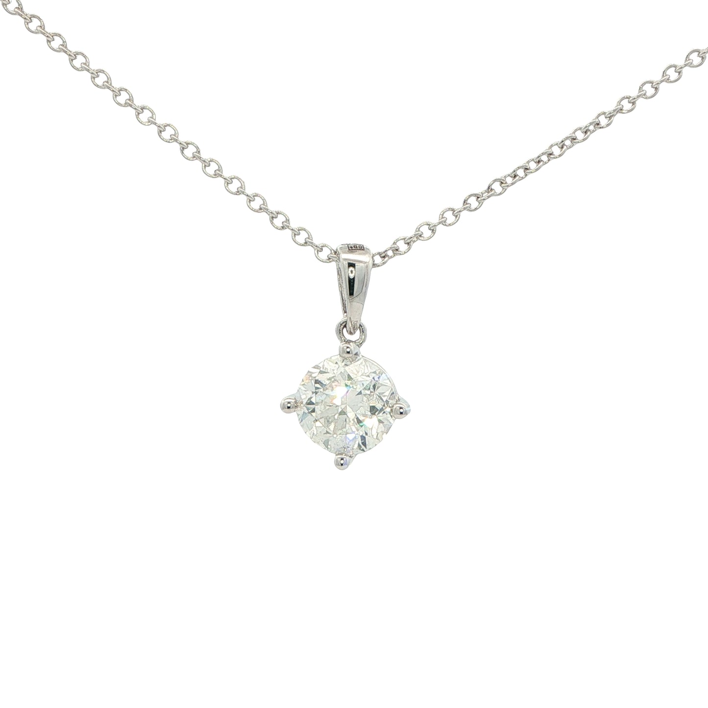 Round Brilliant Cut Diamond Solitaire Pendant - 1.50cts