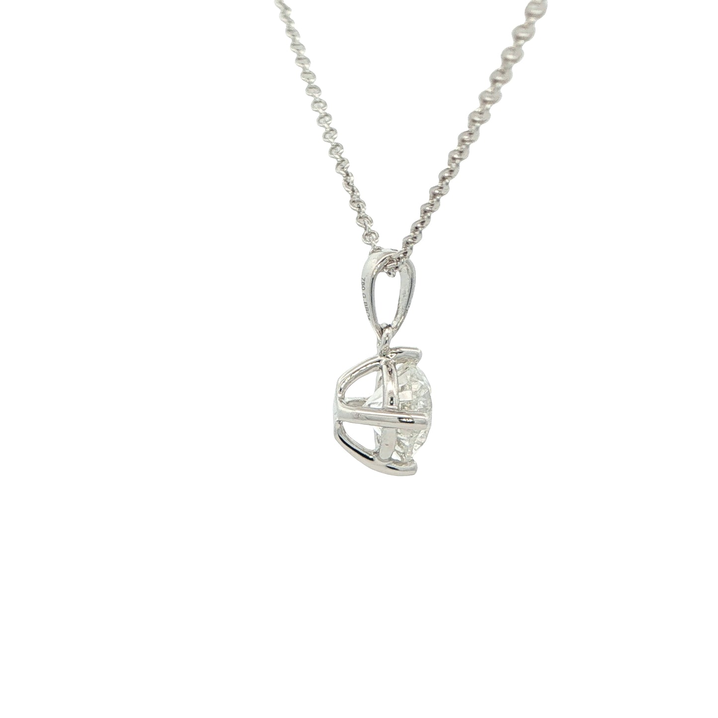 Round Brilliant Cut Diamond Solitaire Pendant - 1.50cts