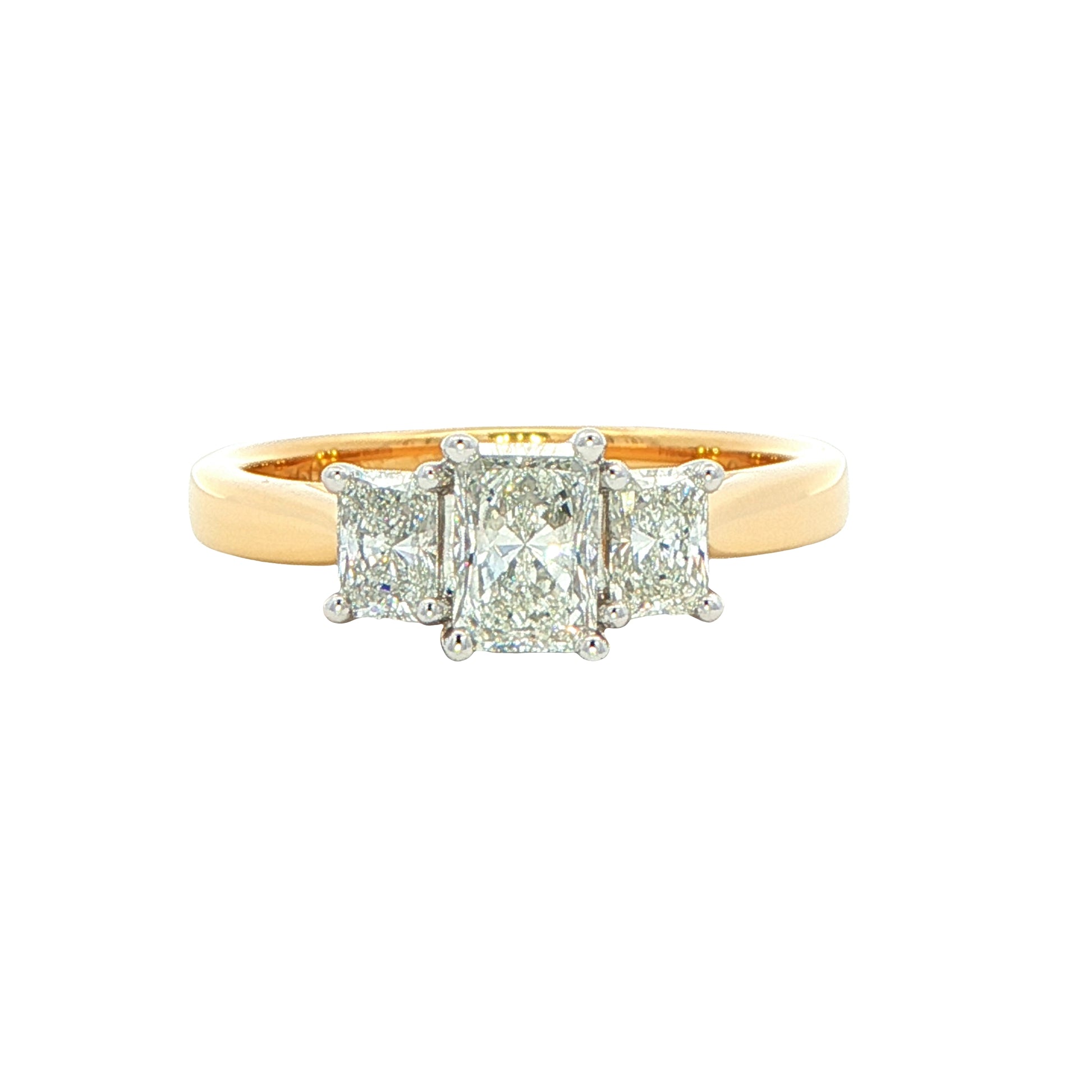 Radiant Cut Diamond 3 Stone Ring - 0.90cts Gardiner Brothers