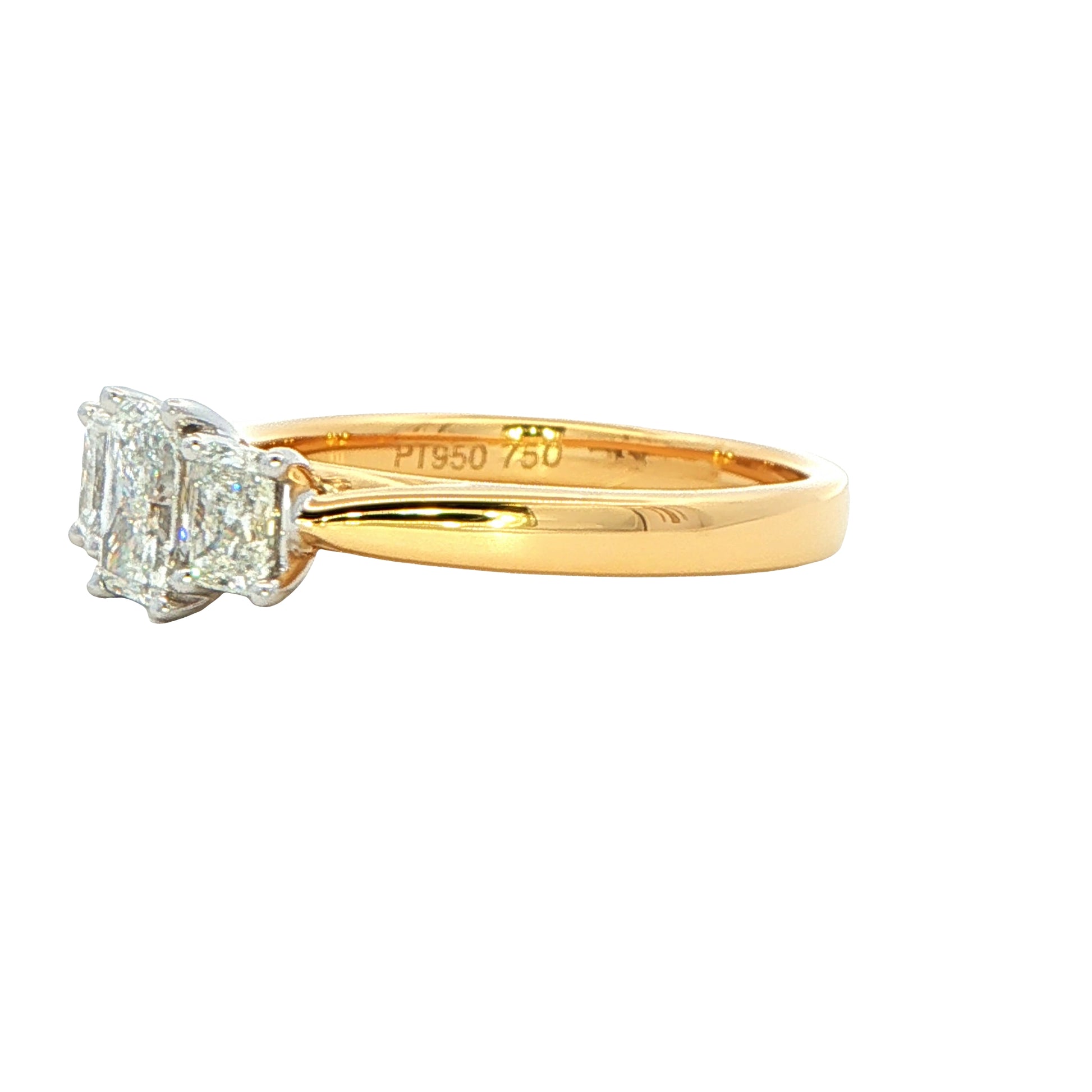 Radiant Cut Diamond 3 Stone Ring - 0.90cts Gardiner Brothers