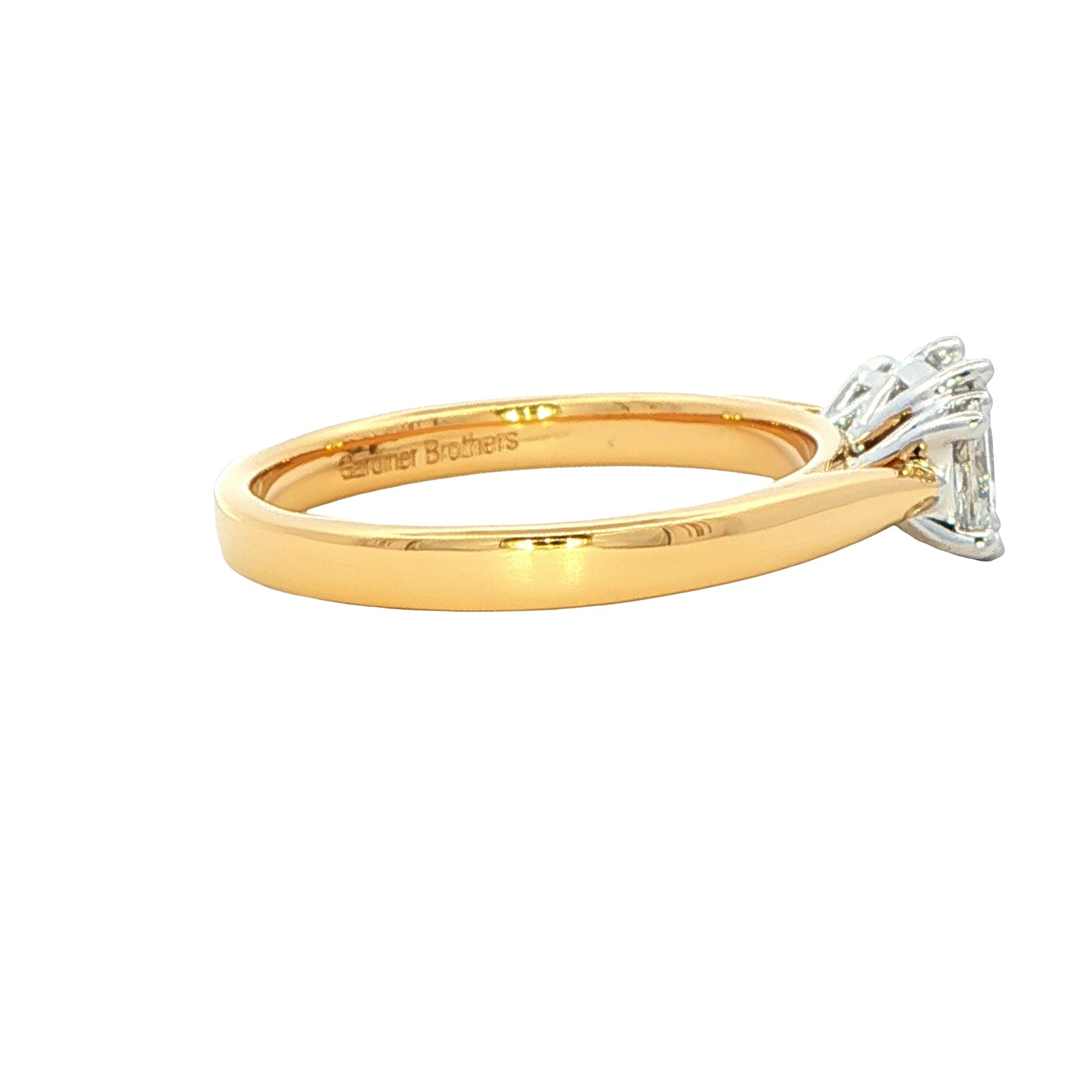 Radiant Cut Diamond 3 Stone Ring - 0.90cts Gardiner Brothers