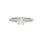 Round Brilliant cut dimaond solitaire ring with diamond set shoulders - 0.75cts