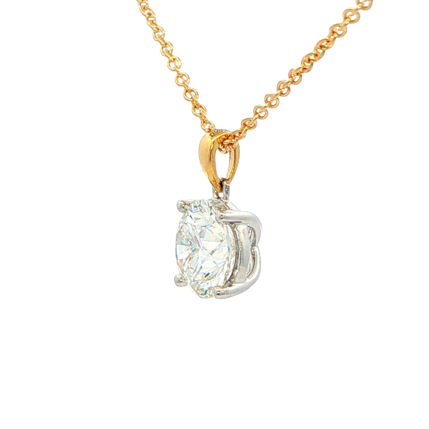 Lab Grown round brilliant cut diamond pendant - 2.29cts Gardiner Brothers