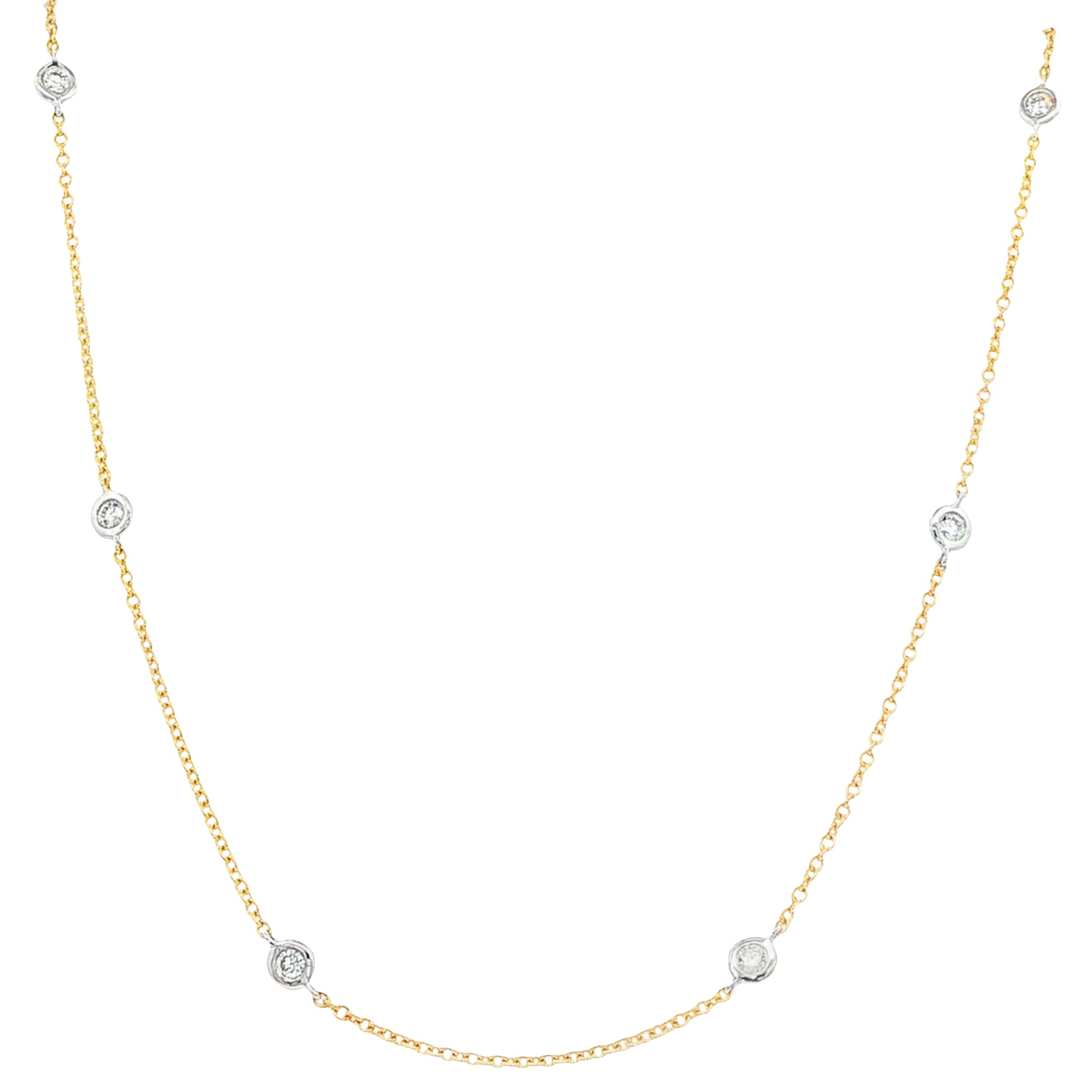 Yellow and white gold "yard of diamonds" style necklet Gardiner Brothers