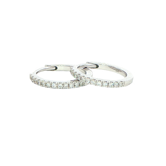 Round Brilliant Cut Diamond Hoop Earrings