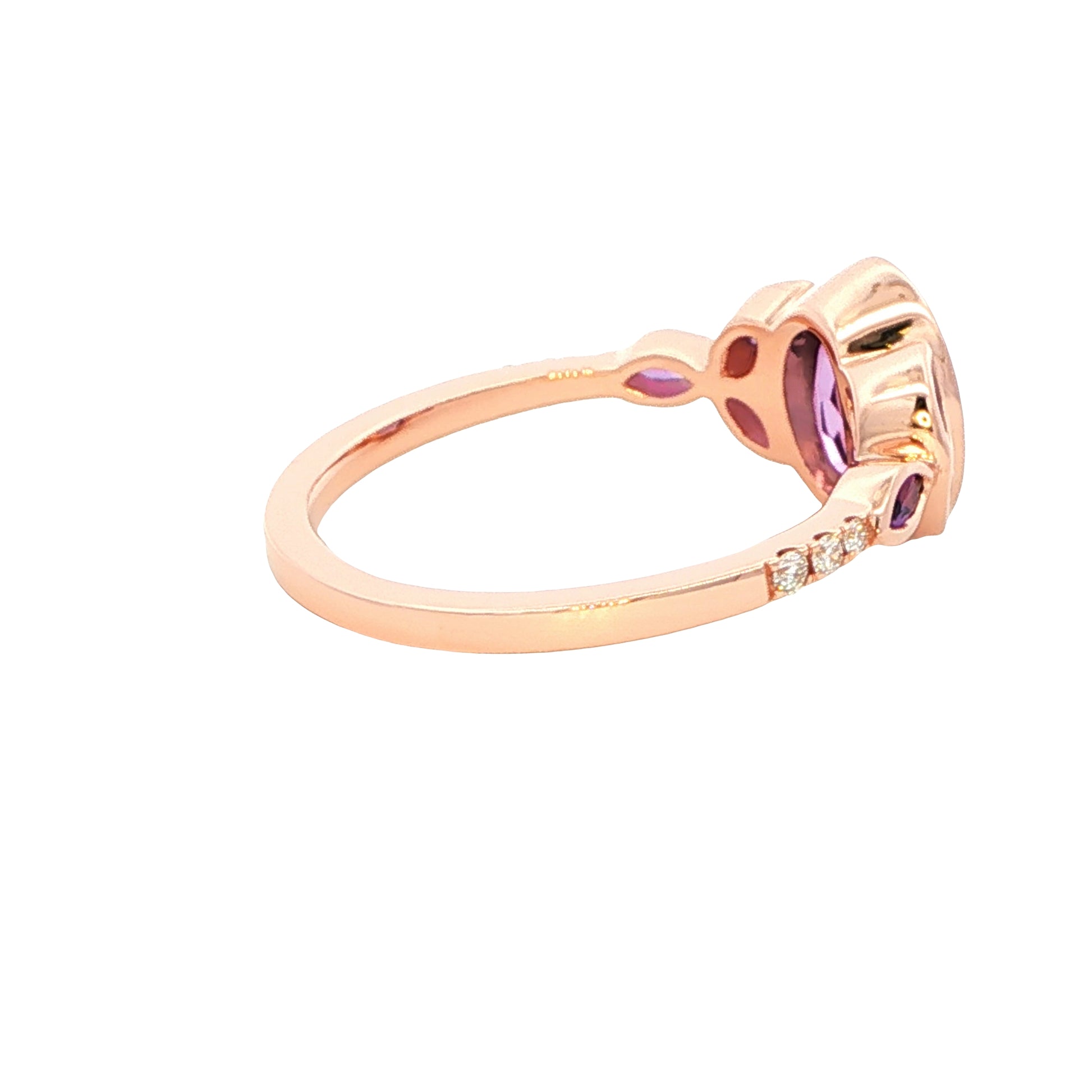 Amethyst Cluster and Diamond Vintage Style Dress Ring Gardiner Brothers