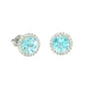 Aquamarine and Diamond Halo Style Earrings