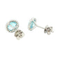 Aquamarine and Diamond Halo Style Earrings