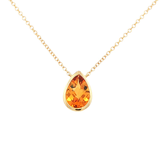 Pear Shaped Citrine Pendant