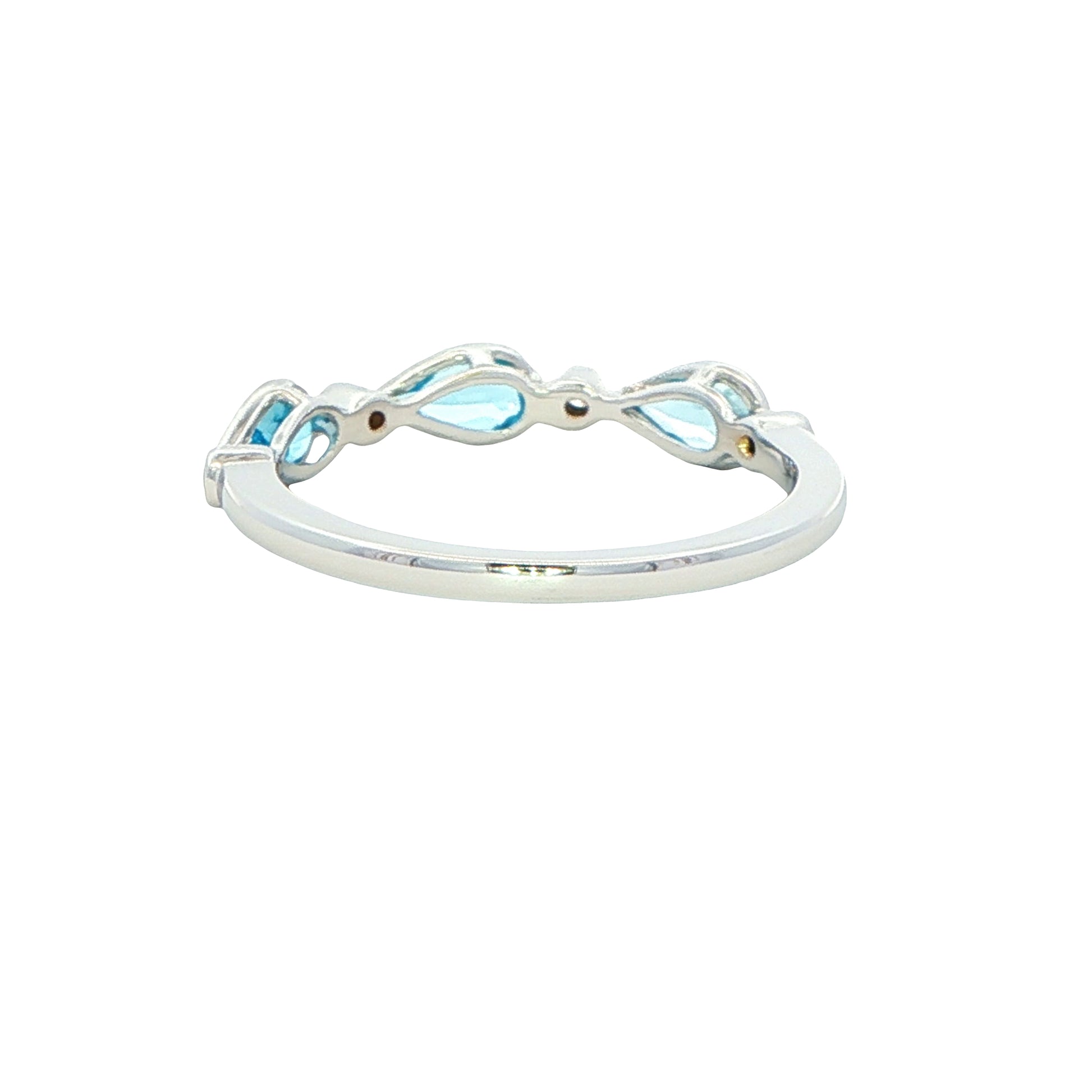 Pear Shape Swiss Blue Topaz and round brilliant cut diamond dress ring Gardiner Brothers
