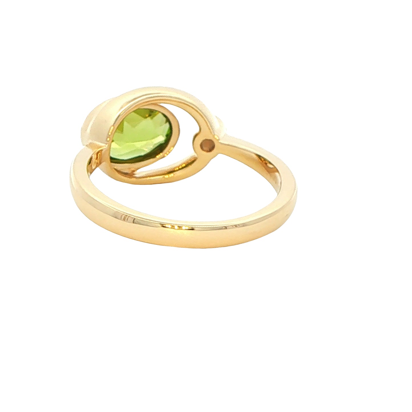 Oval shaped Peridot and round brilliant cut diamond dress ring Gardiner Brothers