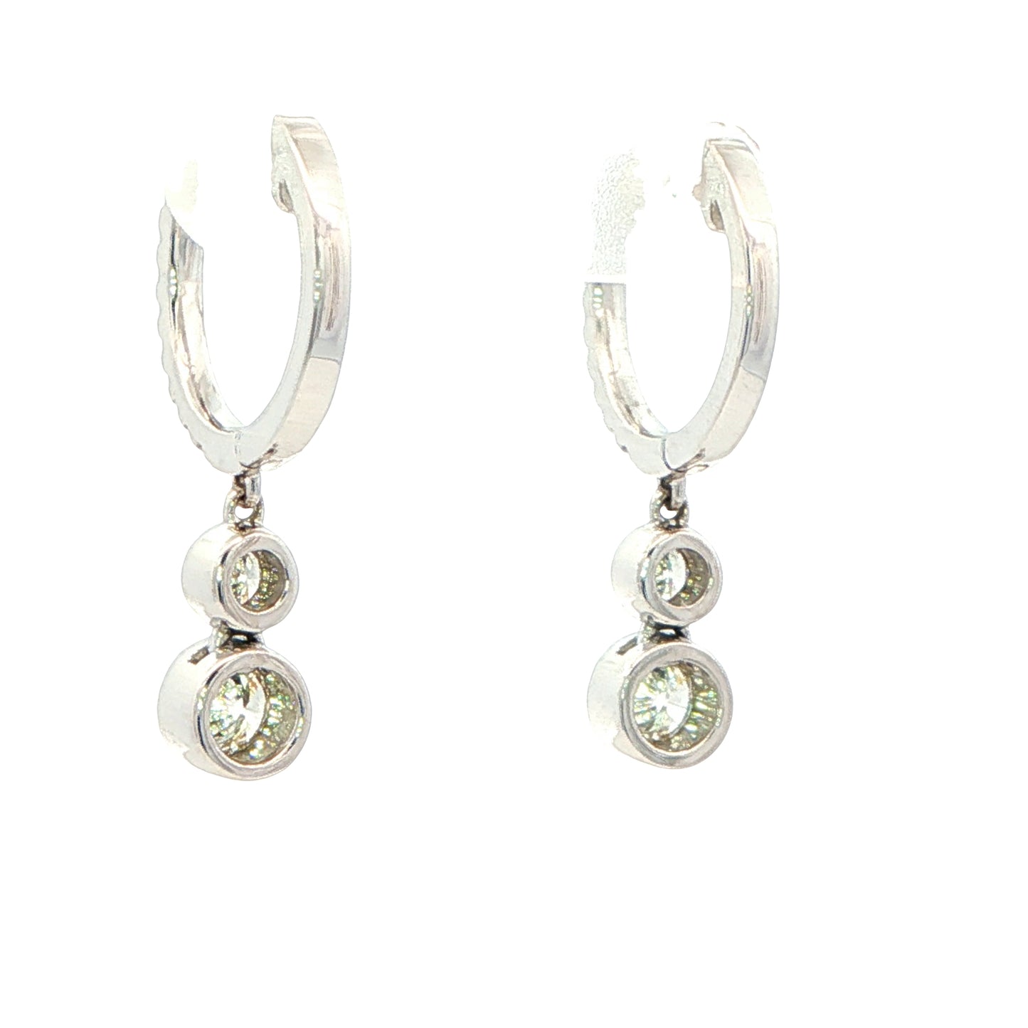 Diamond Hop earrings with a diamond drop Gardiner Brothers