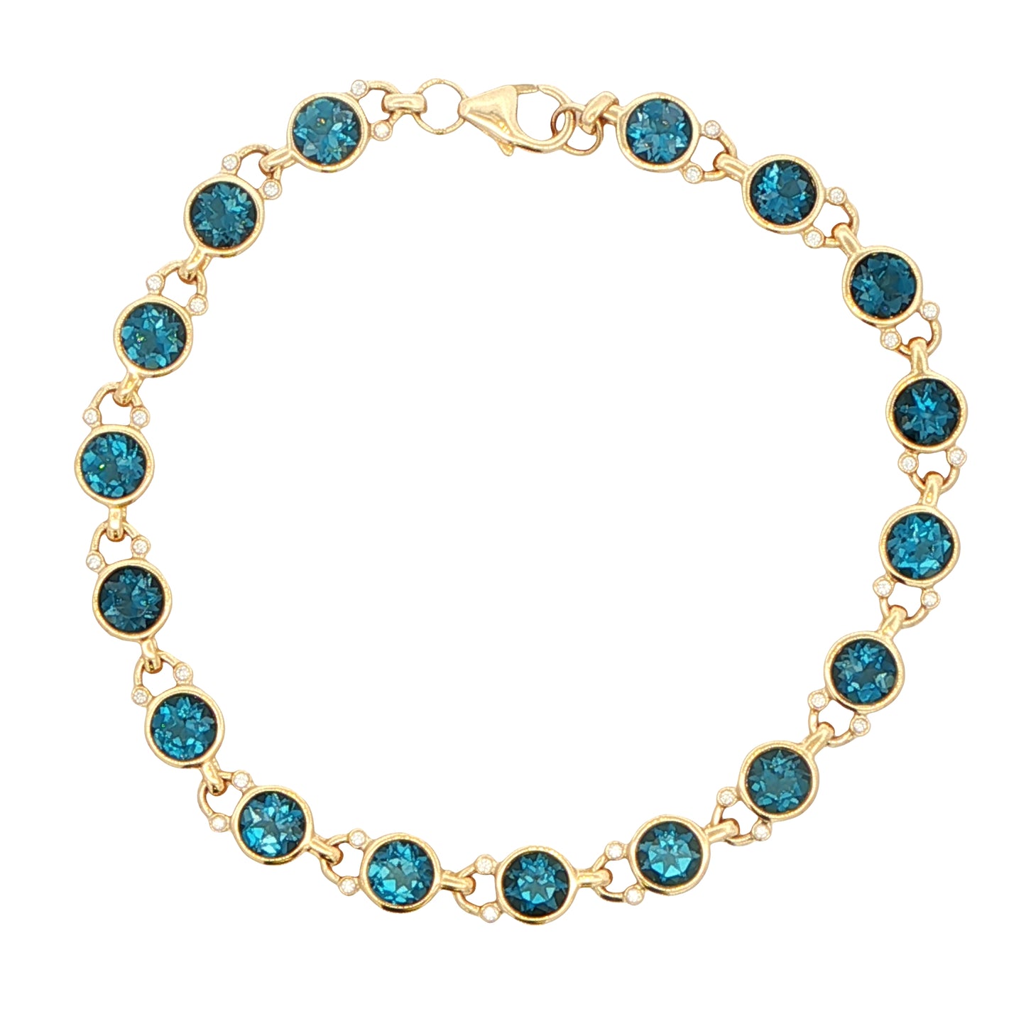 London Blue Topaz and round brilliant cut diamond bracelet Gardiner Brothers