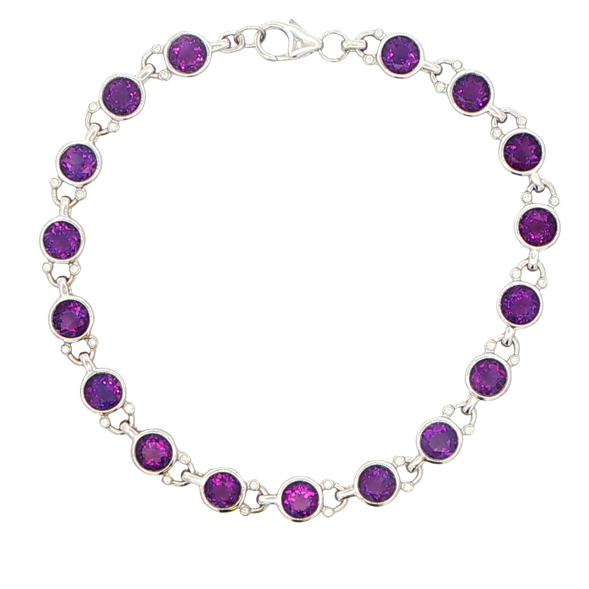 Amethyst and round brilliant cut diamond bracelet Gardiner Brothers