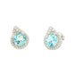 Aquamarine and diamond fancy halo style earrings