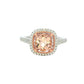 Morganite and Round Brilliant cut Diamond Halo Style Ring Gardiner Brothers