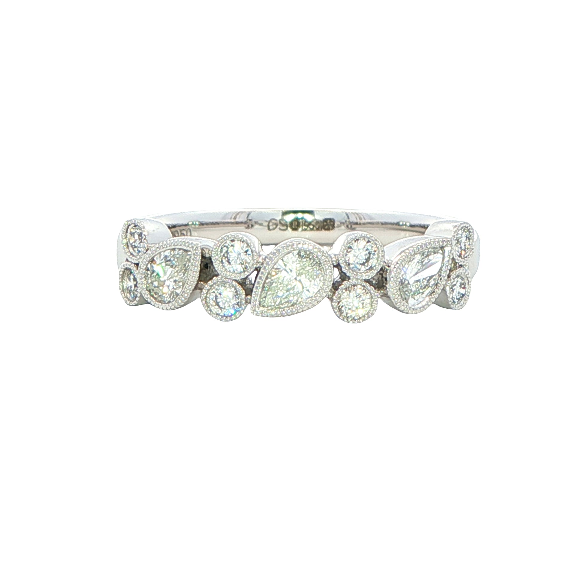 Pear and Round Brilliant Cut Diamond Eternity Ring - 0.48cts Gardiner Brothers