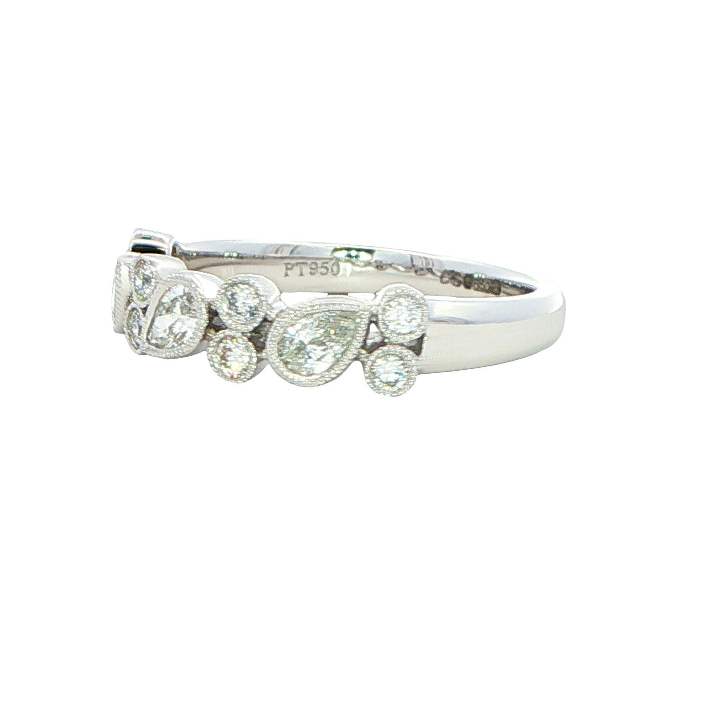 Pear and Round Brilliant Cut Diamond Eternity Ring - 0.48cts Gardiner Brothers