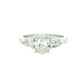 Oval and pear shaped diamond 3 stone ring - 1.30cts