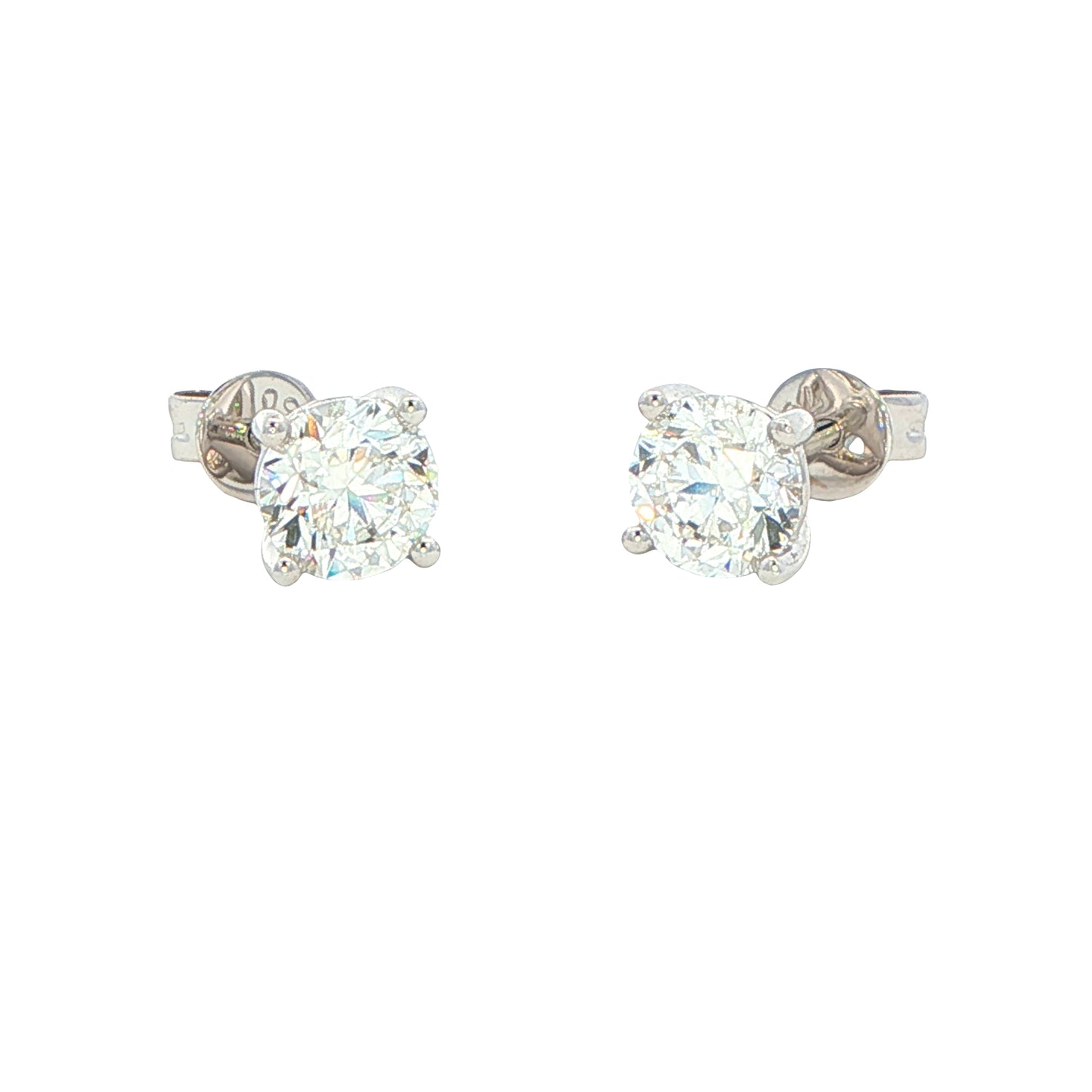 ROUND BRILLIANT CUT DIAMOND SOLITAIRE EARRINGS - 1.60cts Gardiner Brothers