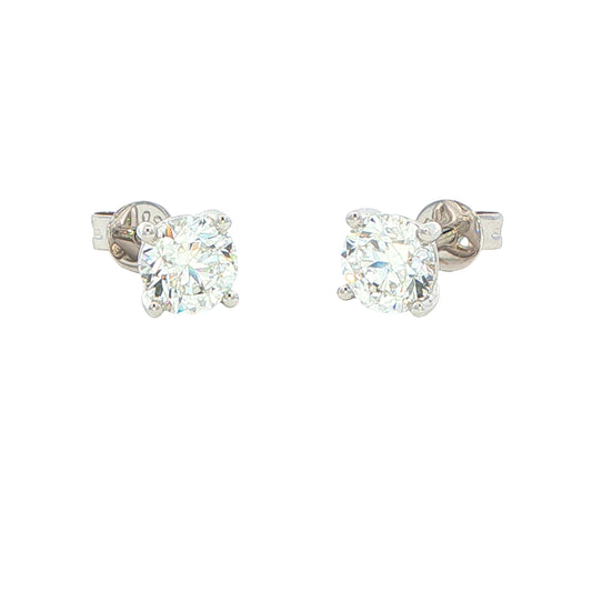 ROUND BRILLIANT CUT DIAMOND SOLITAIRE EARRINGS - 1.60cts Gardiner Brothers