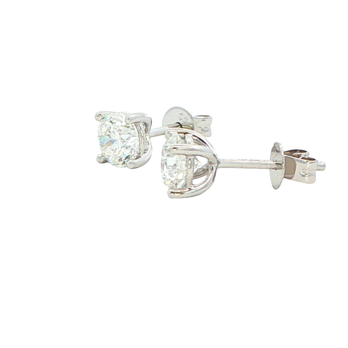 ROUND BRILLIANT CUT DIAMOND SOLITAIRE EARRINGS - 1.60cts Gardiner Brothers